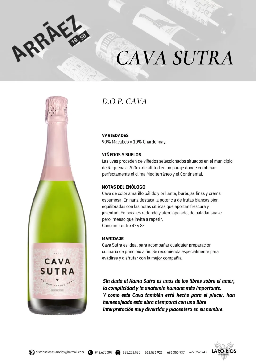 Cava Sutra | DISTRIBUCIONES LARO RIOS SL