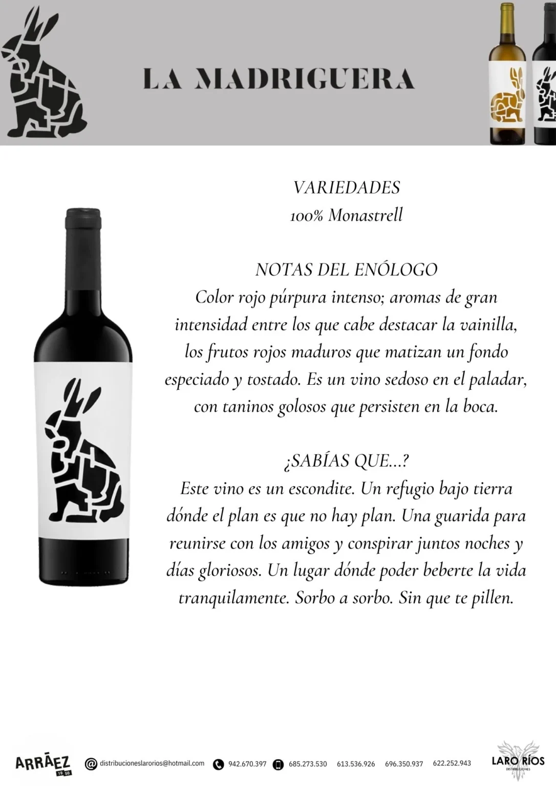 La Madriguera Monastrel | DISTRIBUCIONES LARO RIOS SL