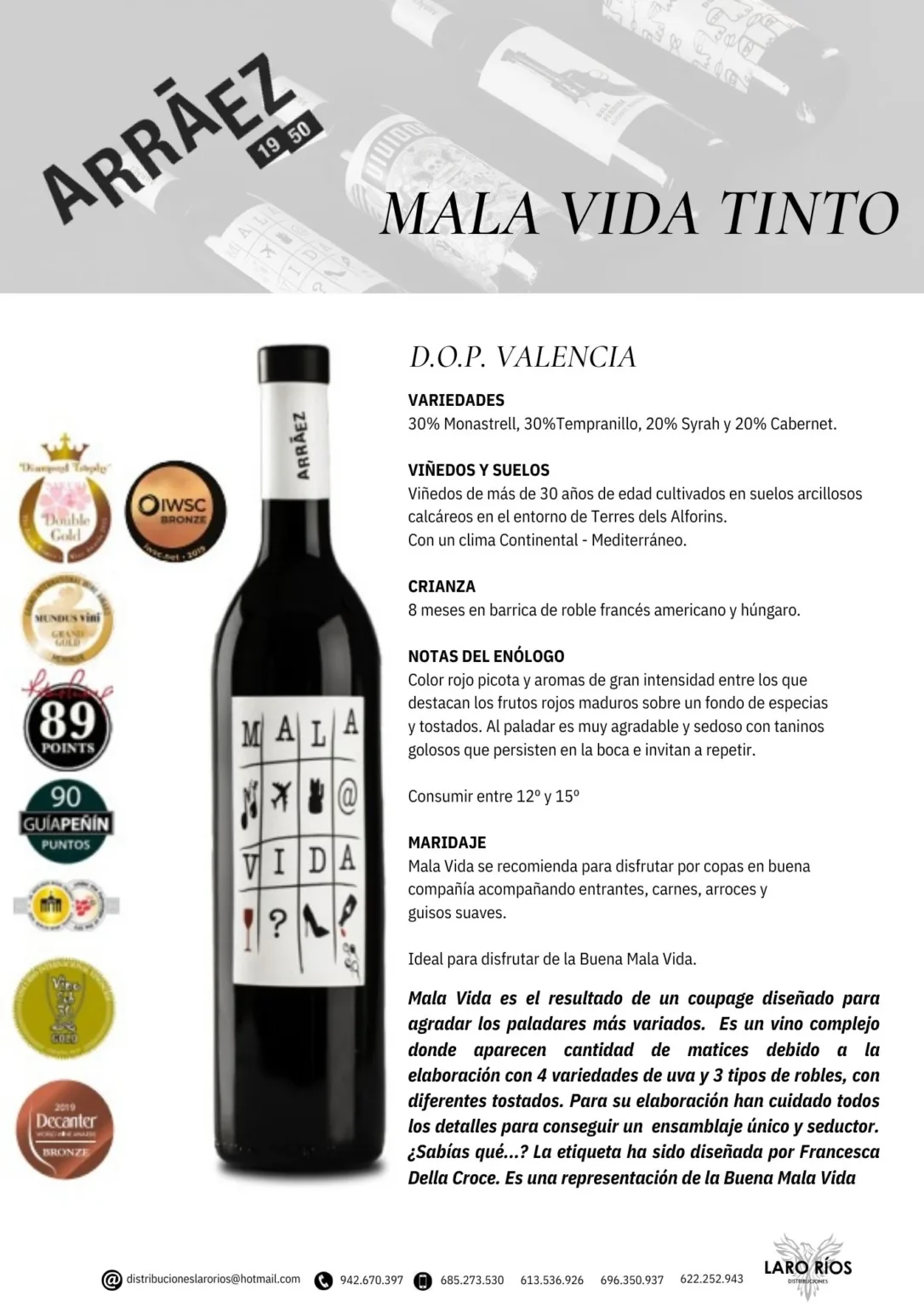 Mala Vida Tinto | DISTRIBUCIONES LARO RIOS SL
