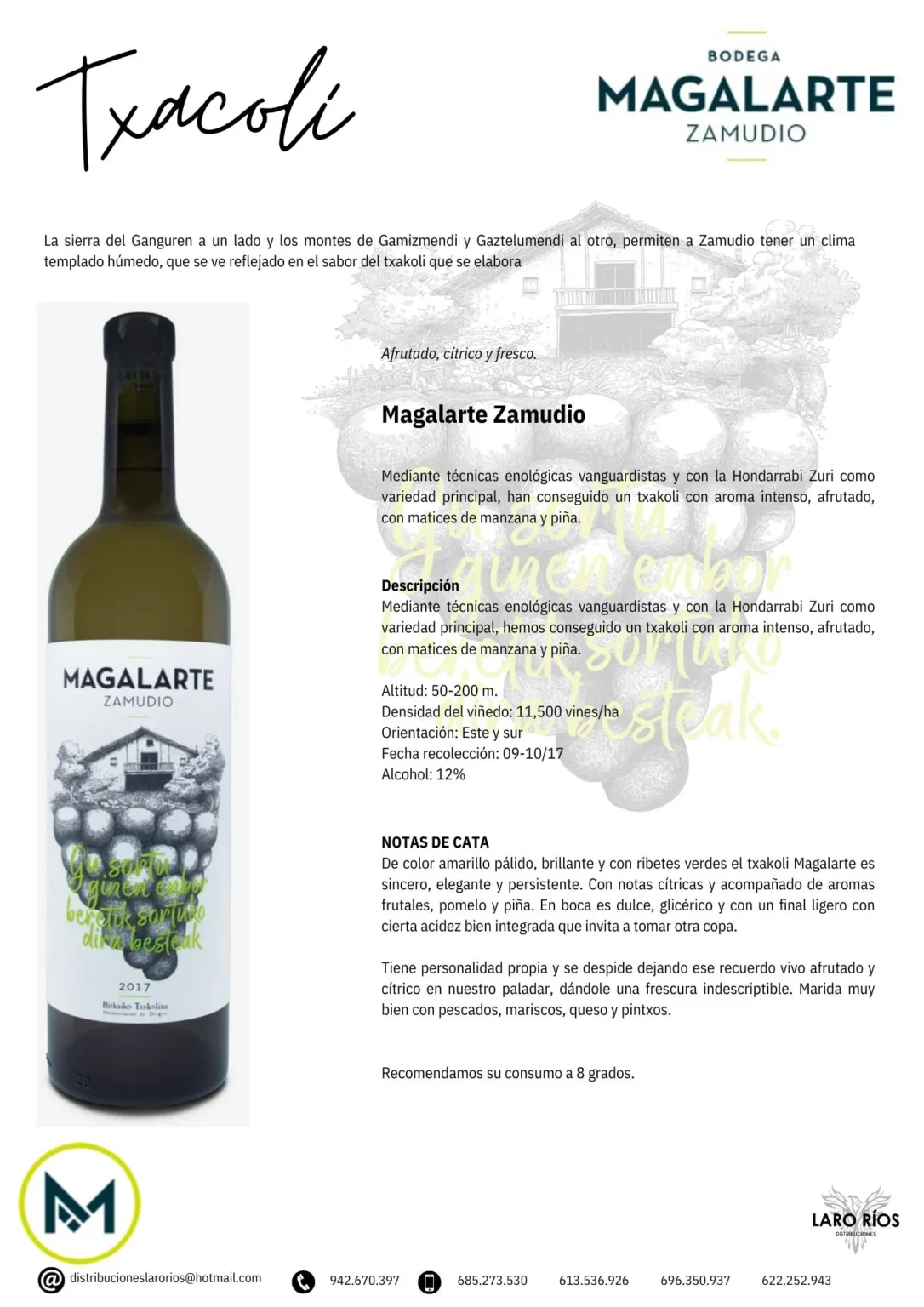 Txacoli Magalarte | DISTRIBUCIONES LARO RIOS SL