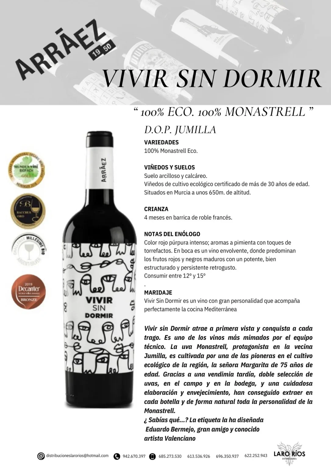 Vivir Sin Dormir | DISTRIBUCIONES LARO RIOS SL