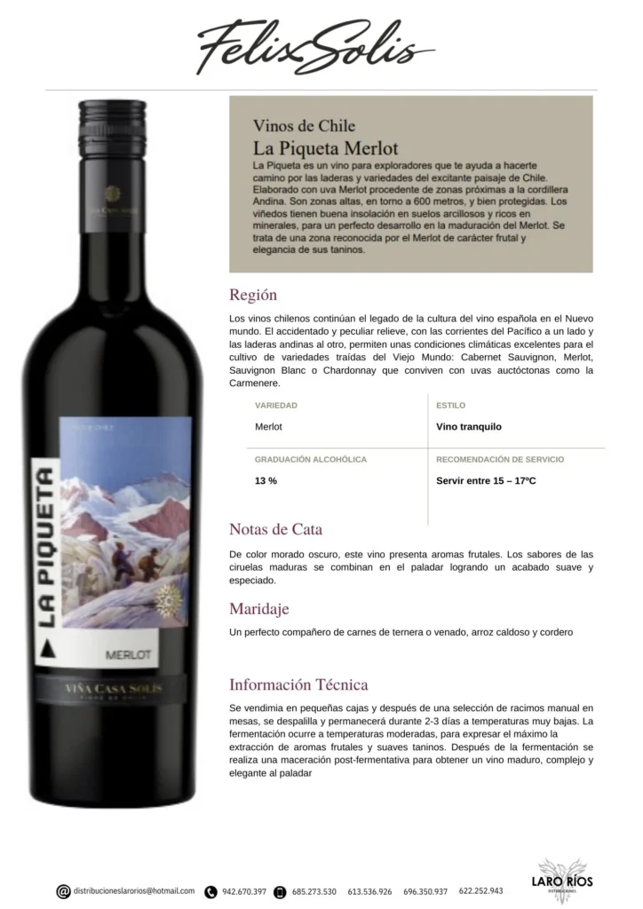 La Piqueta Merlot | DISTRIBUCIONES LARO RIOS SL