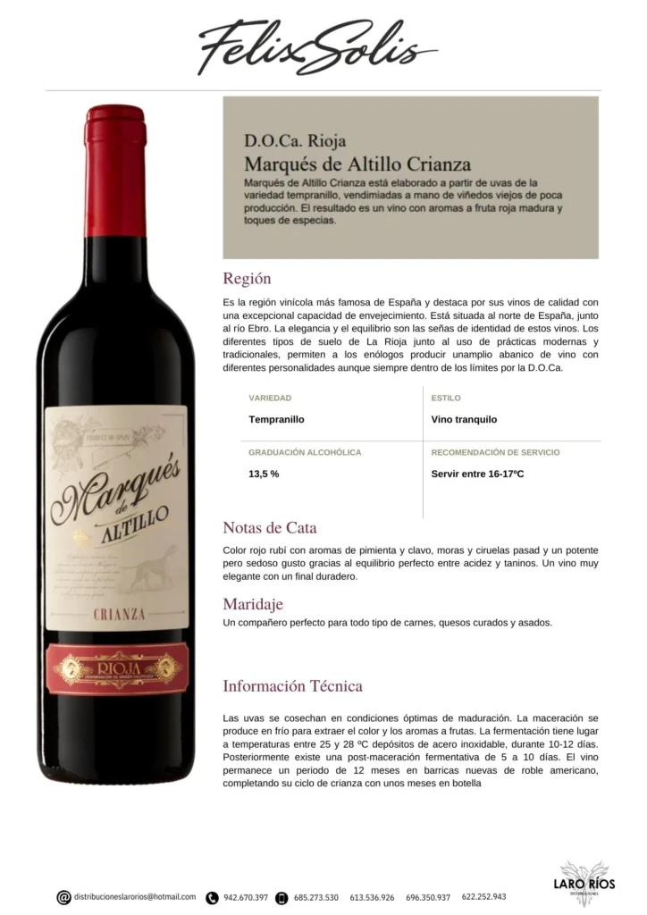 Marques De Altillo | DISTRIBUCIONES LARO RIOS SL
