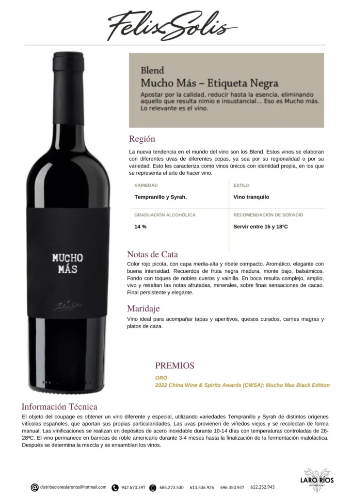 Mucho Mas Black E. Limitada | DISTRIBUCIONES LARO RIOS SL