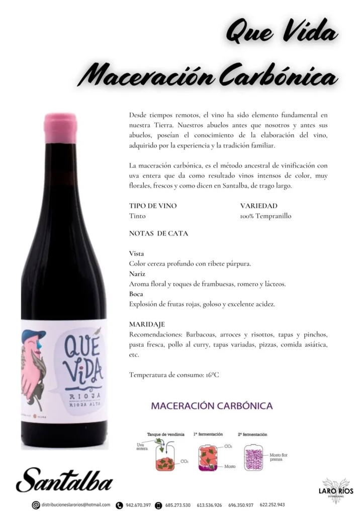 Que Vida Maceracion Carbonica | DISTRIBUCIONES LARO RIOS SL