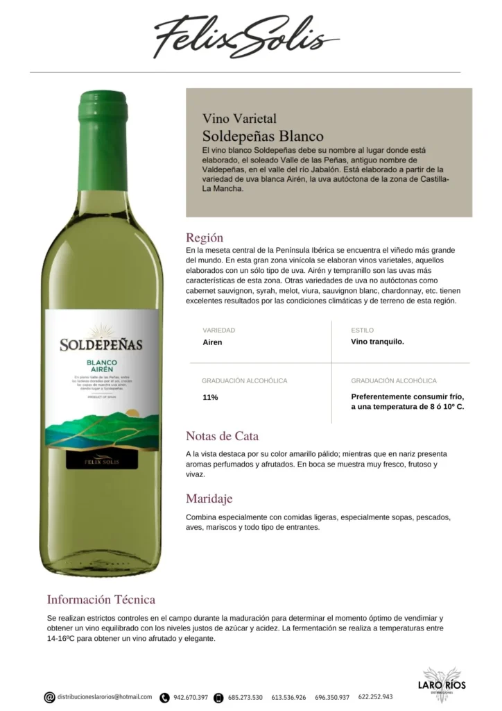Soldepenas Blanco | DISTRIBUCIONES LARO RIOS SL
