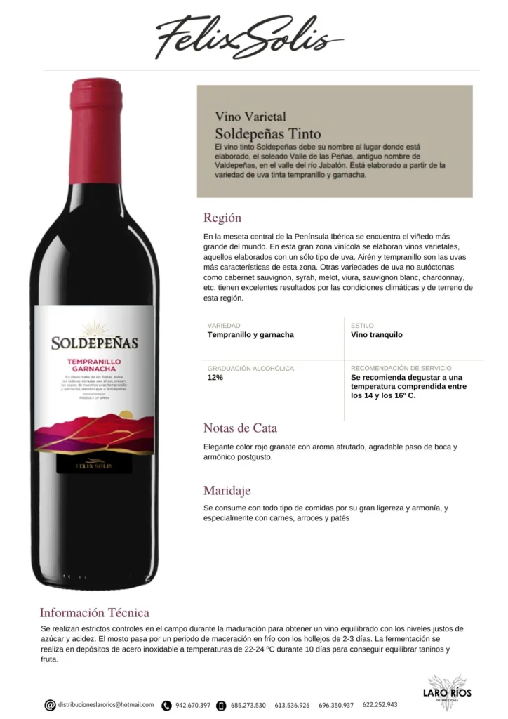 Soldepenas Tinto | DISTRIBUCIONES LARO RIOS SL